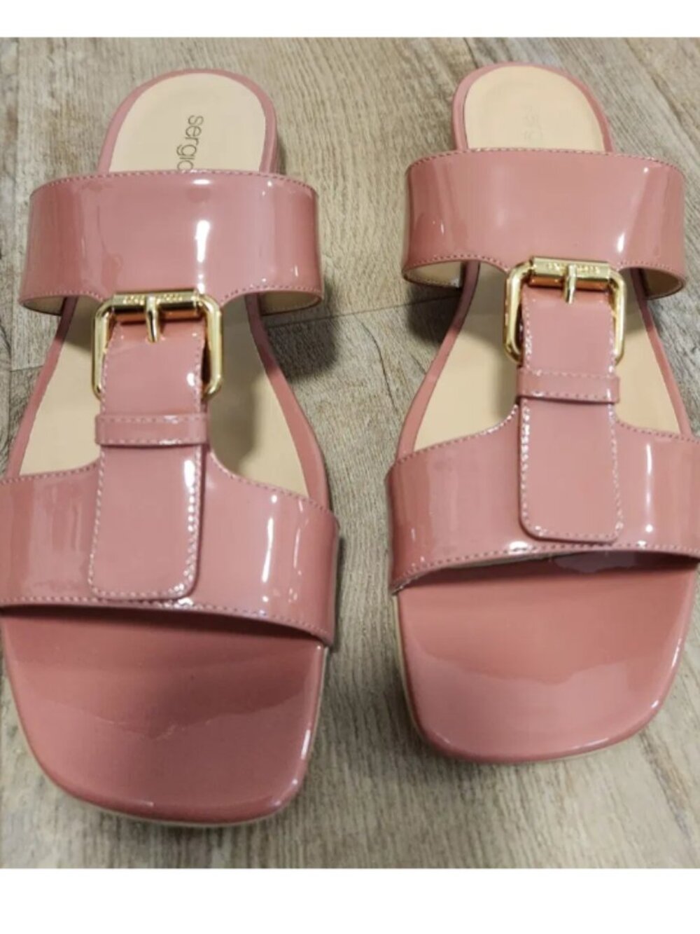 Sergio Rossi Pink Patent Leather Buckle Sandals EU 36